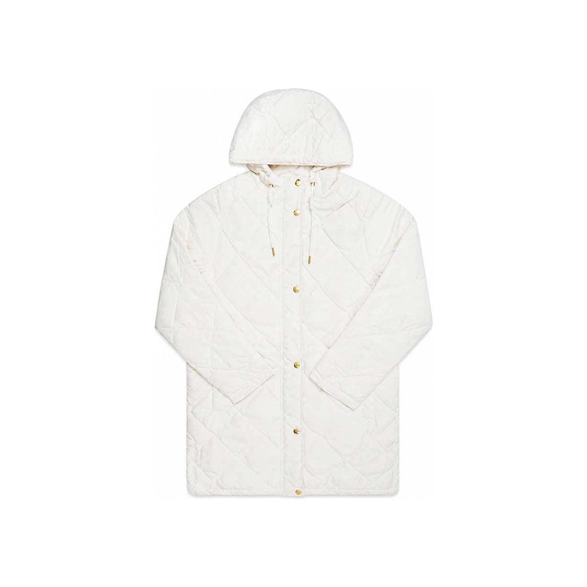 Saint James Irina Quilted Long Down Puffer Coat for Women 2895 BLANC