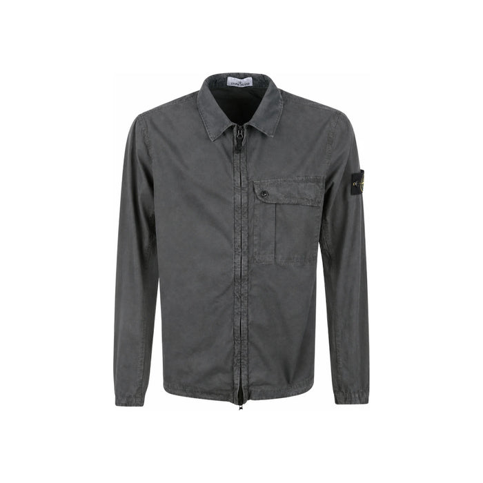 STONE ISLAND Charcoal Woven Overshirt Jacket with Patch Pocket 8015119WN V0165