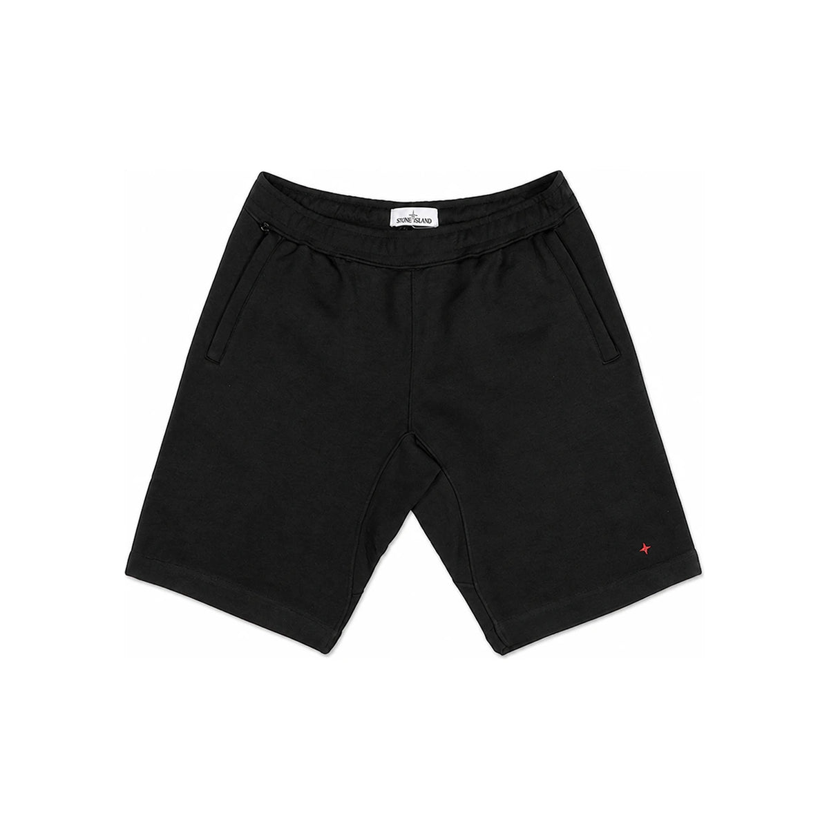 STONE ISLAND Mini Logo Embroidered Black Fleece Training Shorts