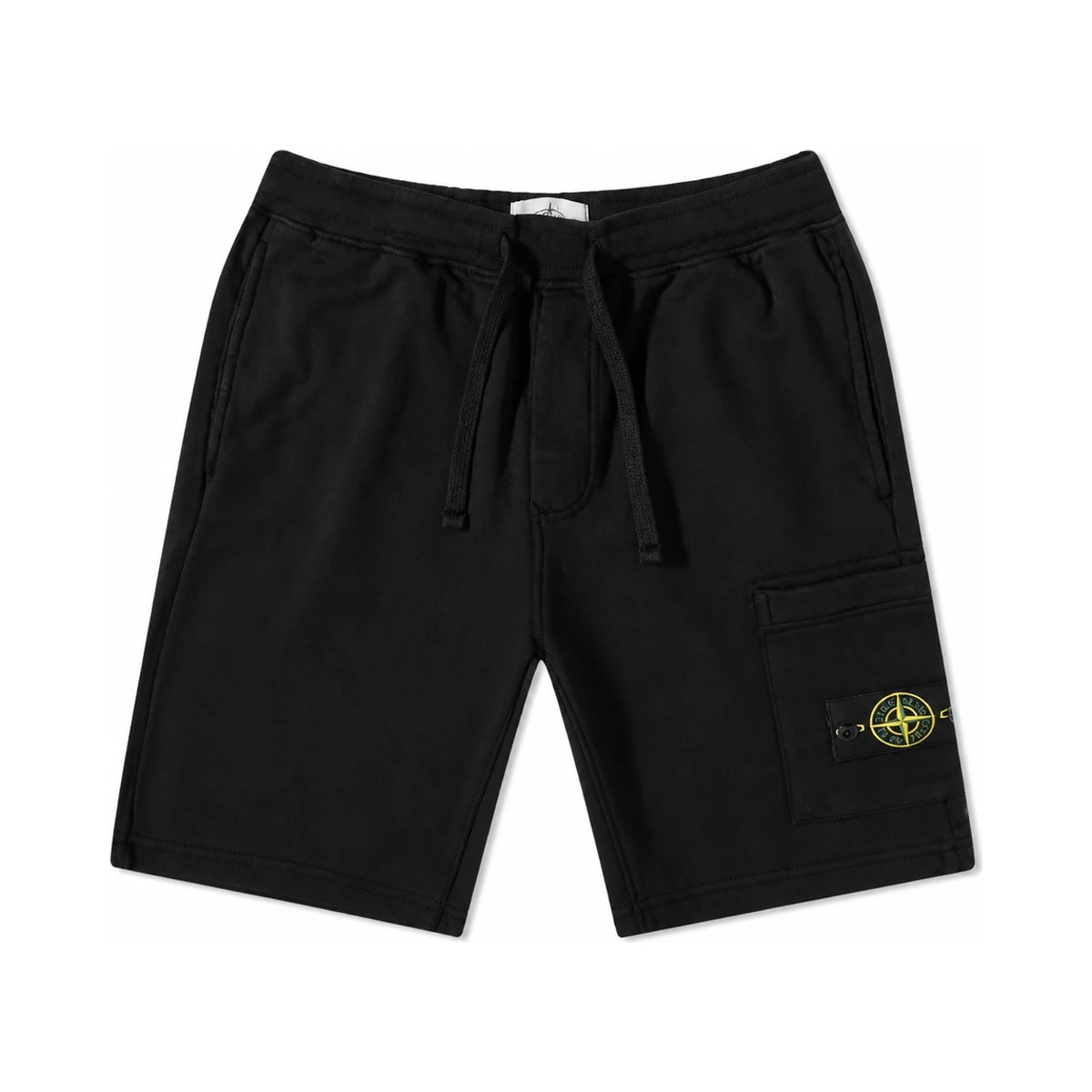 STONE ISLAND Old Treatment Black Bermuda Cargo Shorts