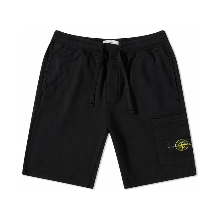 STONE ISLAND Old Treatment Black Bermuda Cargo Shorts