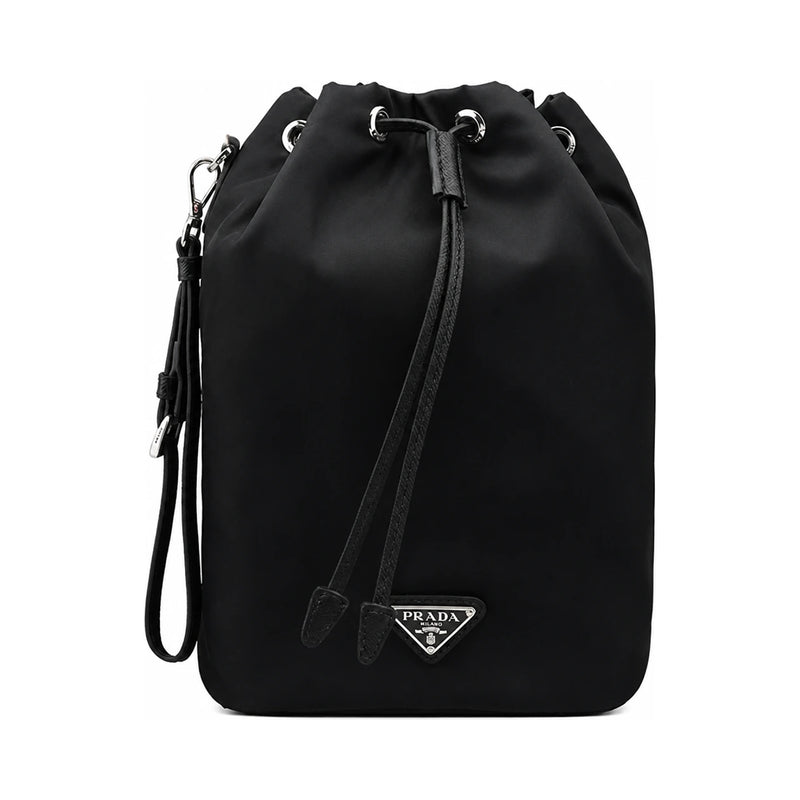 PRADA Re-Nylon Triangle Logo Women’s Pouch Black
