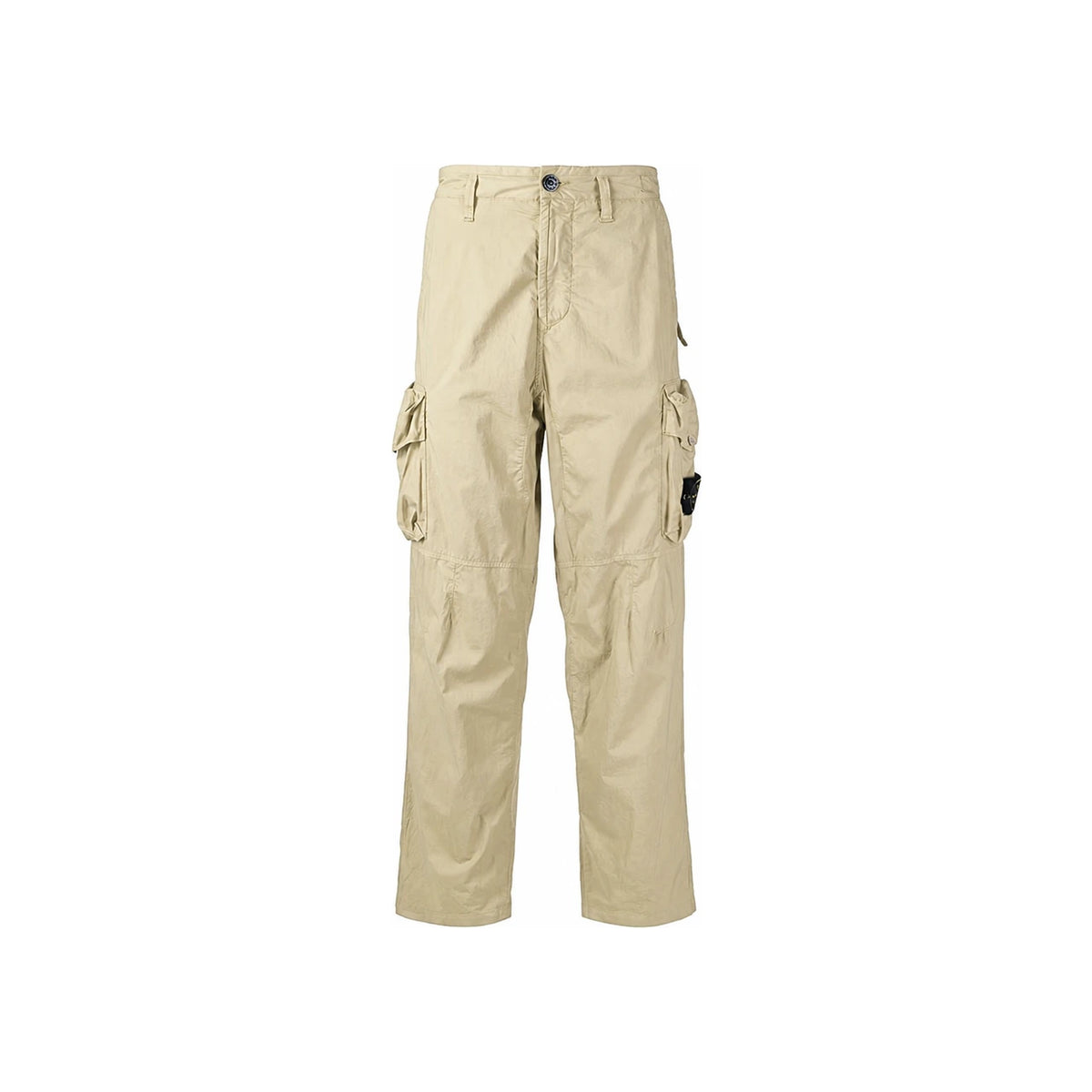 STONE ISLAND Beige Cargo Trousers with Patch Logo Classic Pants