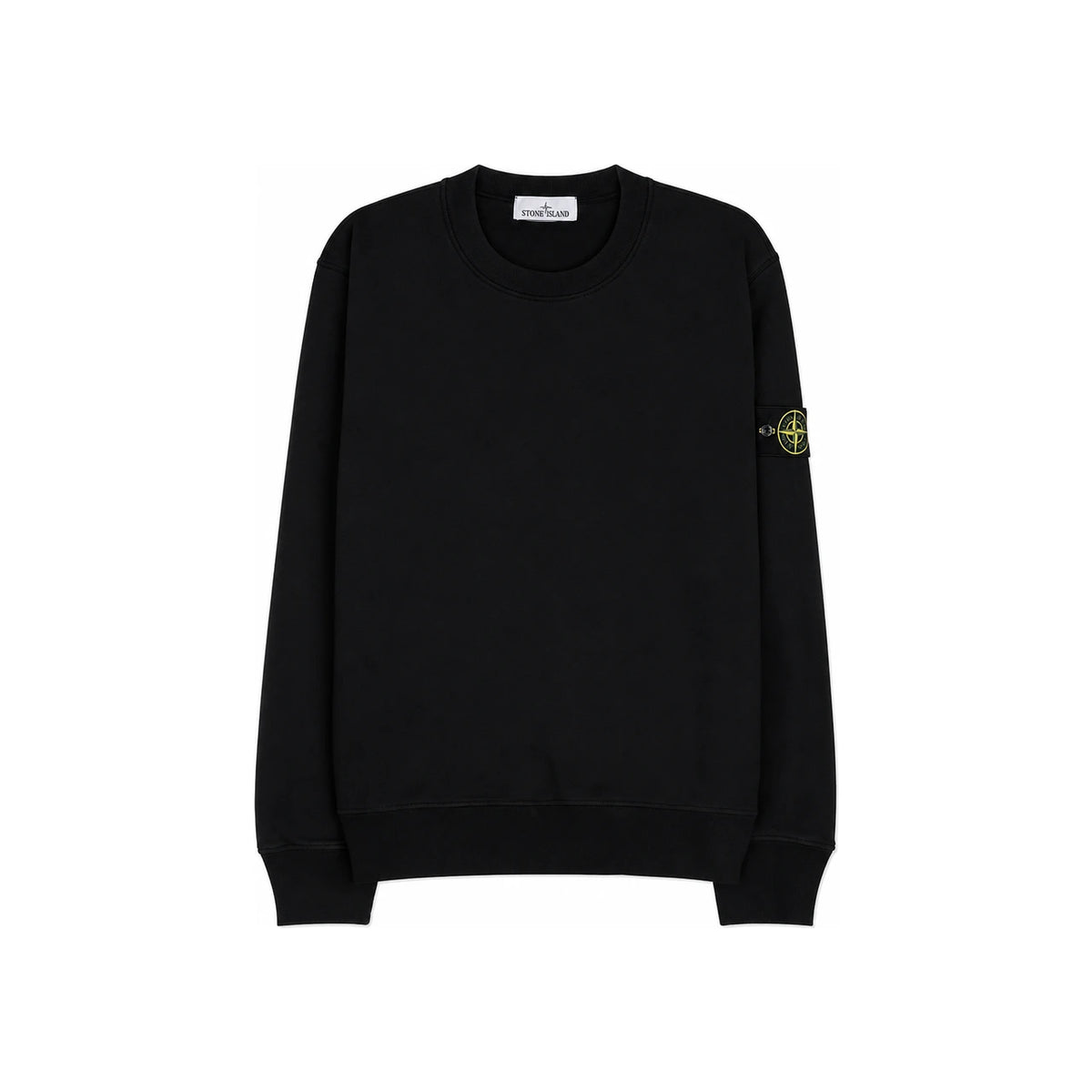 STONE ISLAND Organic Cotton Black Crewneck Sweatshirt Unisex 801563051