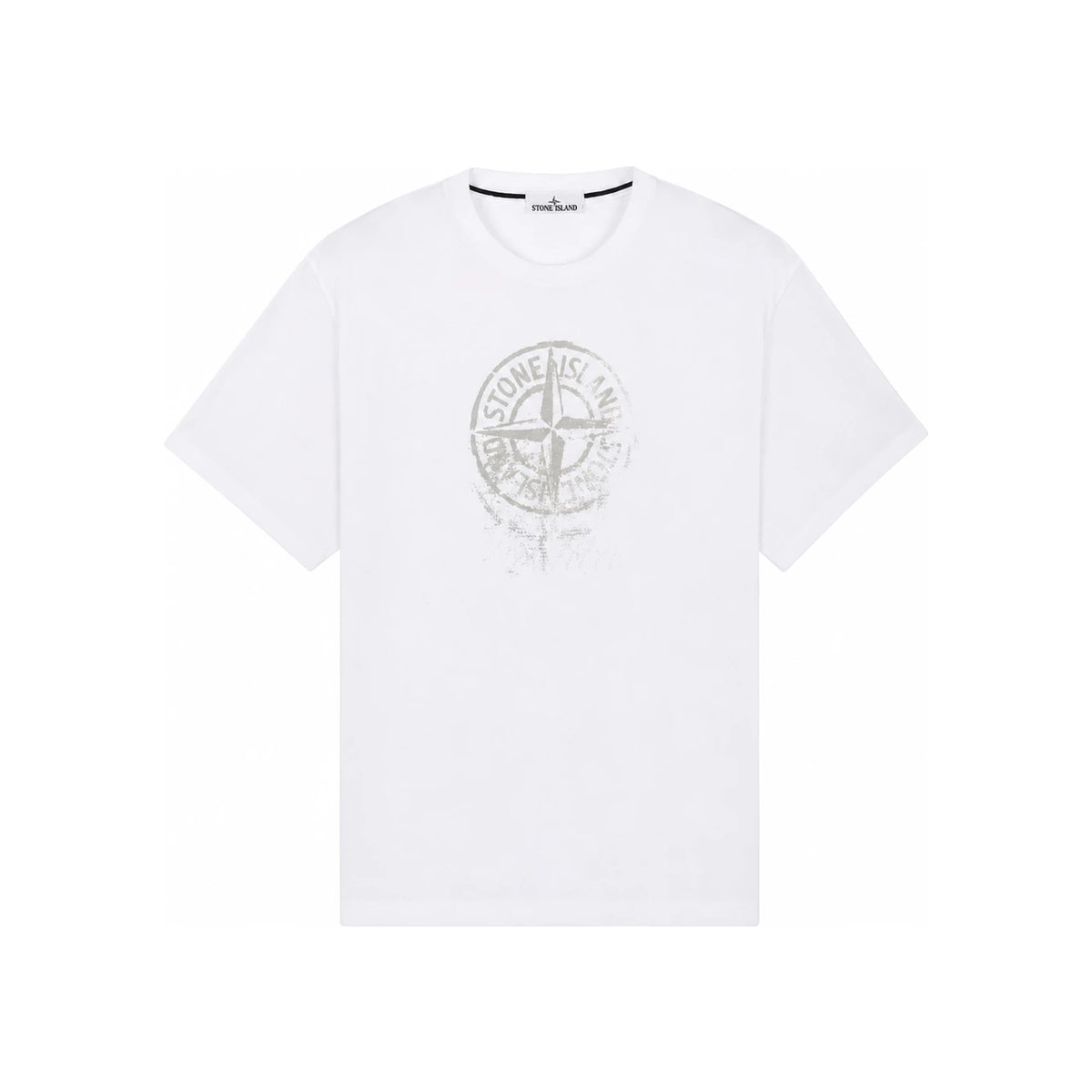 STONE ISLAND Logo Print Short Sleeve T-Shirt for Men White