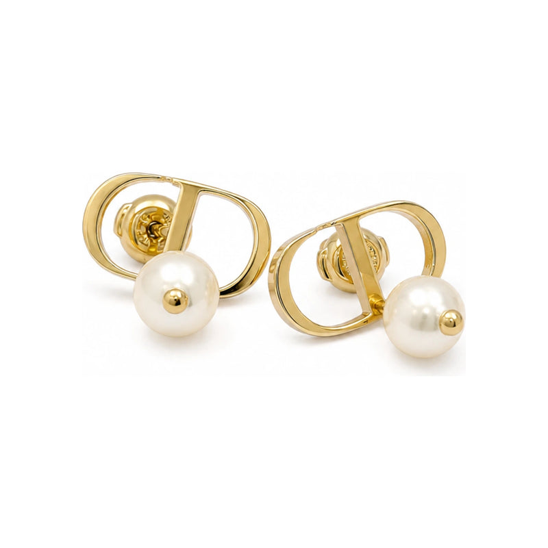 DIOR Petit CD White Pearl Stud Earrings E1520PTCRS