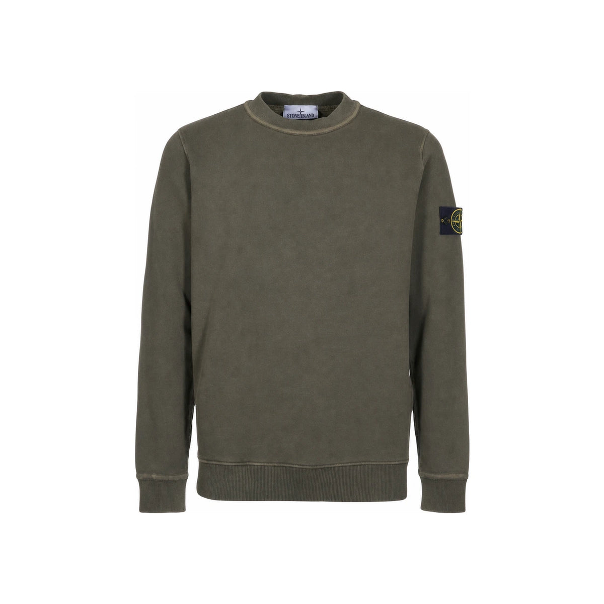 STONE ISLAND Old Effect Cotton Diagonal Fleece Sweatshirt Men