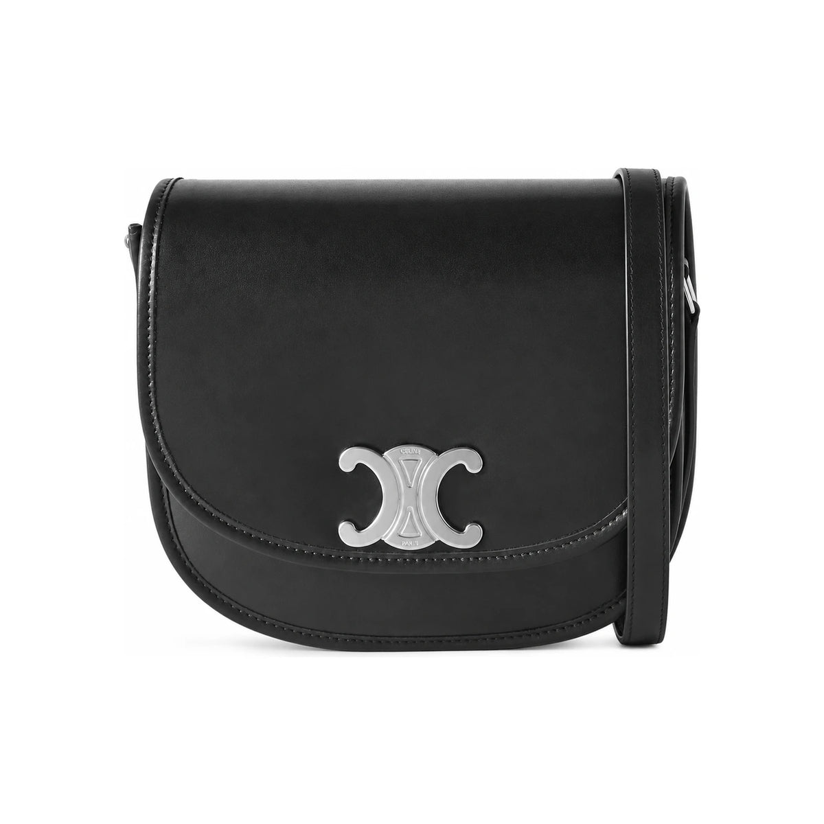 CELINE Medium Besace Triomphe Supple Natural Calfskin Black Crossbody Bag