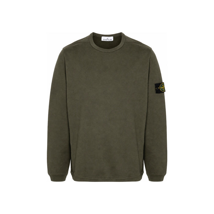 STONE ISLAND Brushed Cotton Fleece Crewneck Sweatshirt
