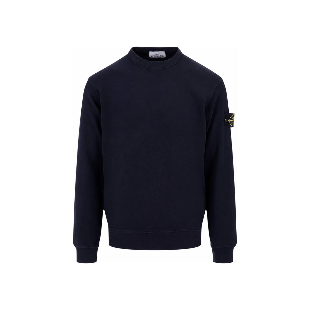 STONE ISLAND Fleece Patch Logo Crewneck Sweatshirt Black Men’s