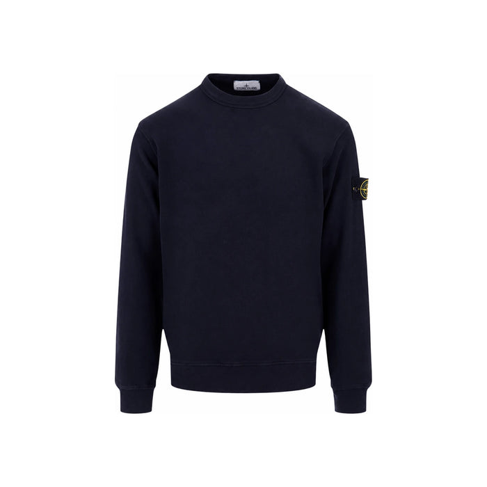 STONE ISLAND Fleece Patch Logo Crewneck Sweatshirt Black Men’s