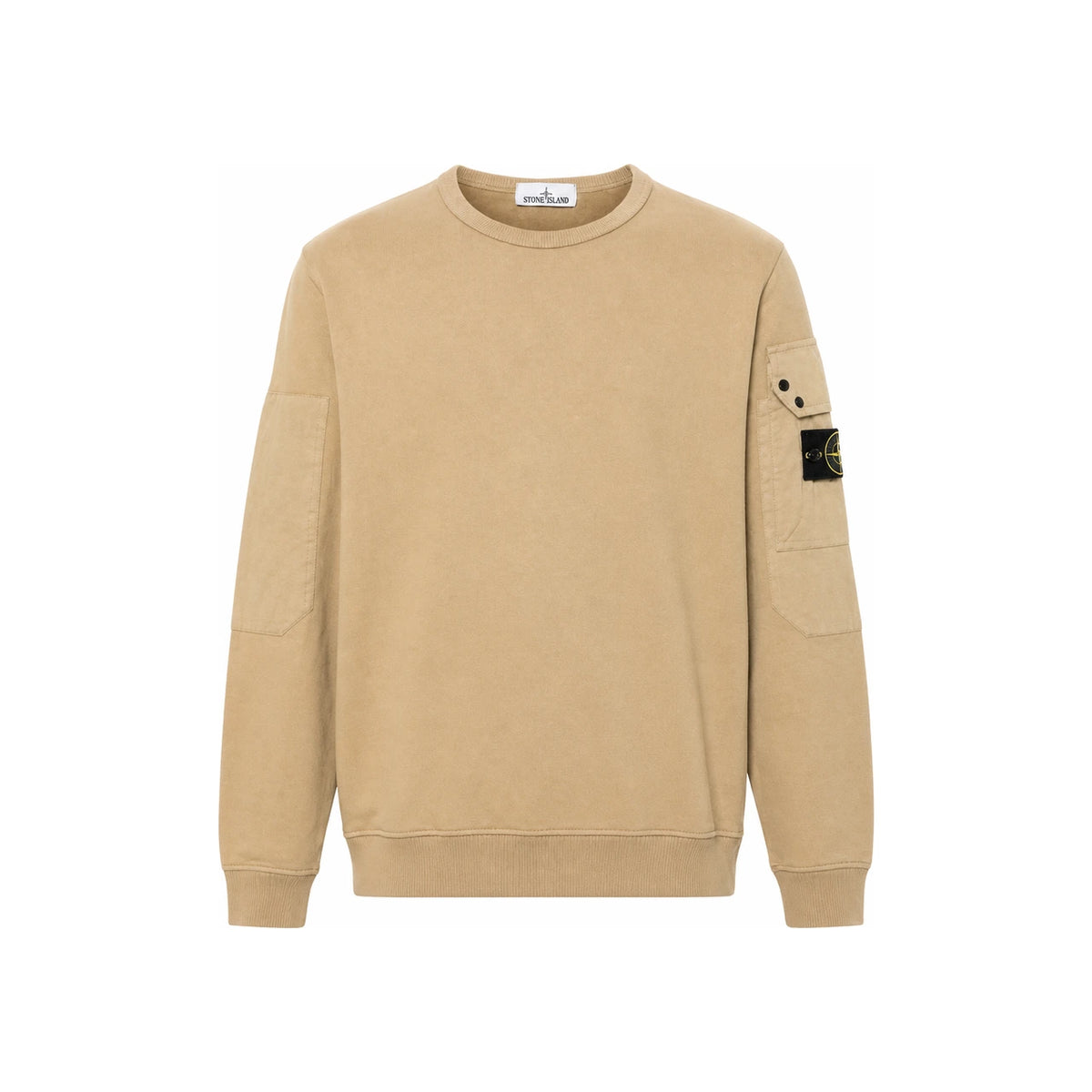 STONE ISLAND Brushed Cotton Fleece Crewneck Sweatshirt Men’s Navy