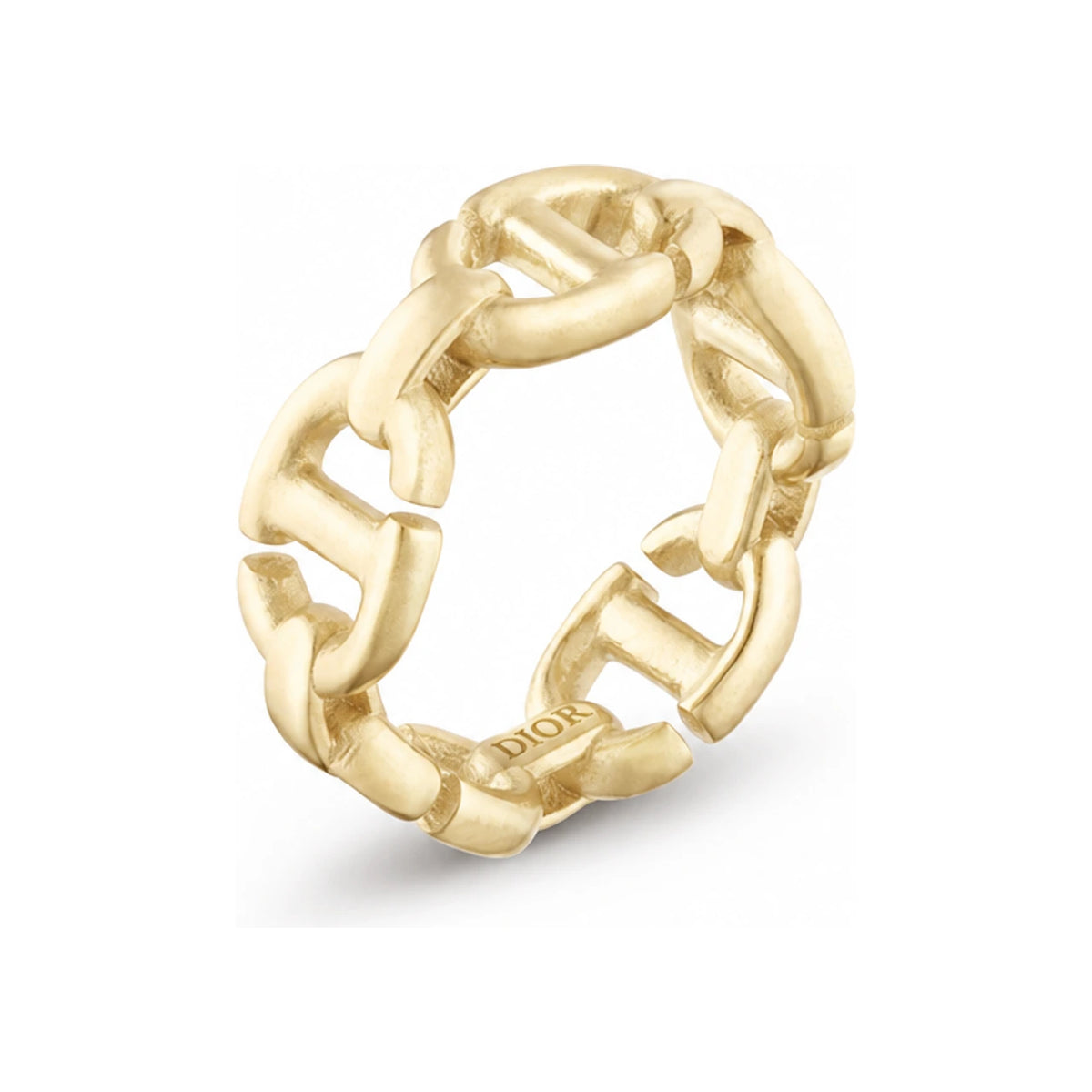 DIOR CD Navy Ring Gold Finish Metal
