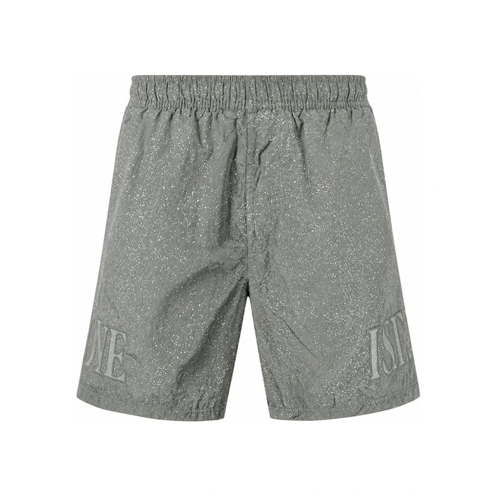 STONE ISLAND Grey Nylon Logo Embroidered Swim Shorts