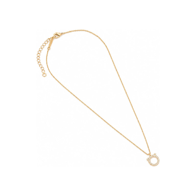 Ferragamo Crystal Gancini Large Gold Necklace