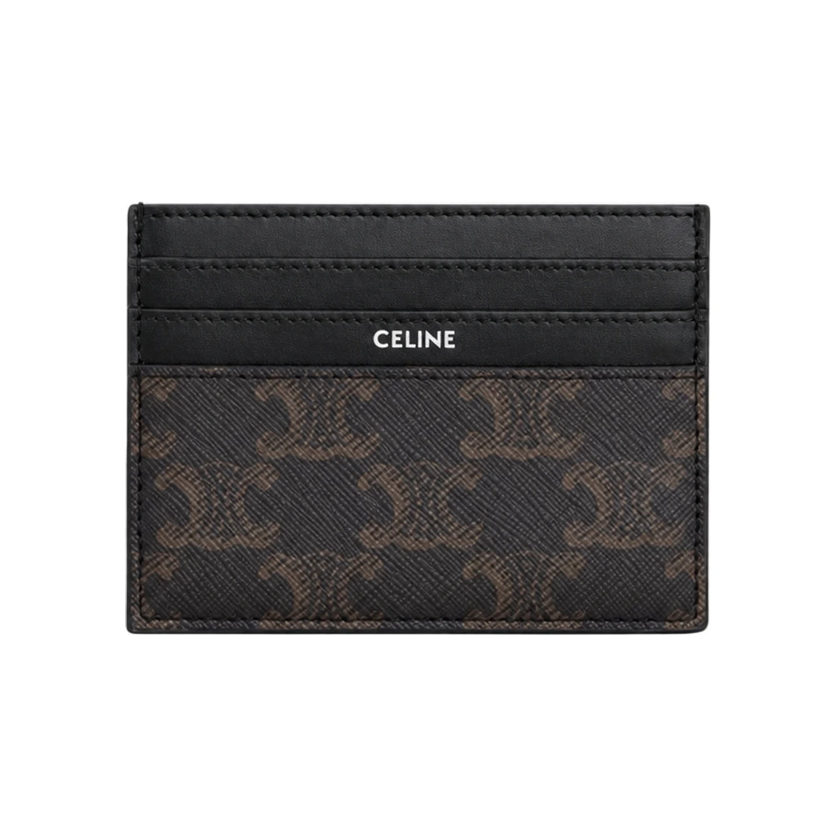 CELINE Triomphe Canvas Large Card Holder Black