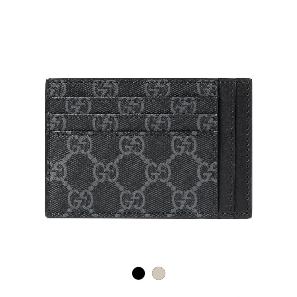 GUCCI GG Emblem Leather Card Case Black Card Holder