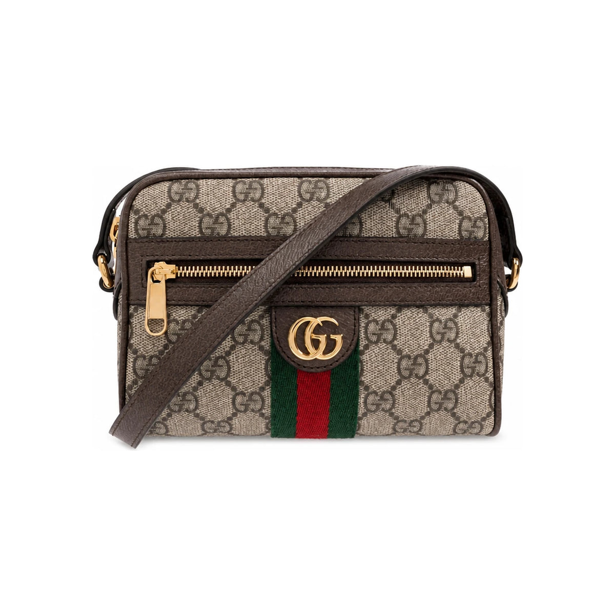 GUCCI Ophidia Mini Brown GG Canvas Leather Shoulder Bag 816359 96IWG 8745