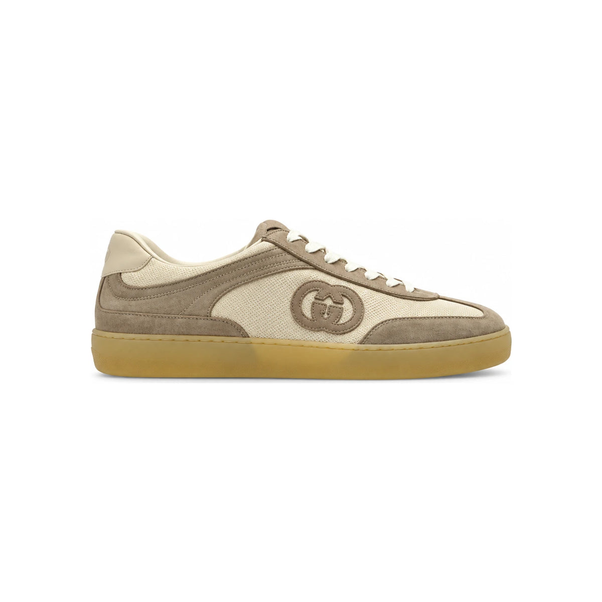 GUCCI White Leather Low-Top Sneakers