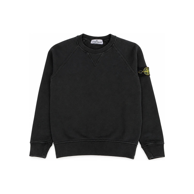 STONE ISLAND Womens Kids Woven Patch Crewneck Sweatshirt Black 791662141 V0129