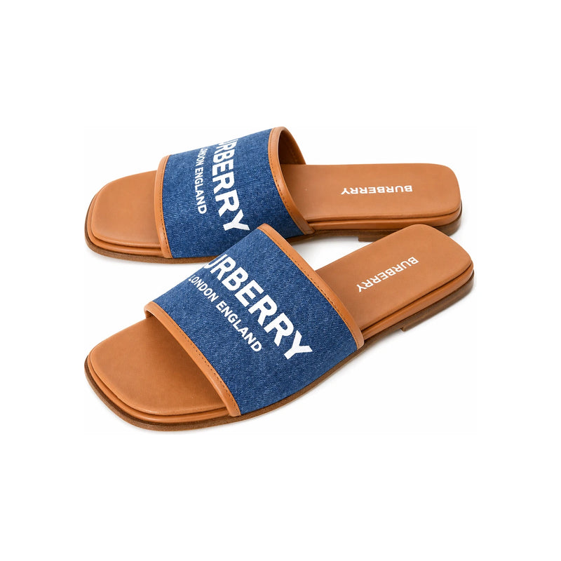 BURBERRY Women's Denim Slide Sandals