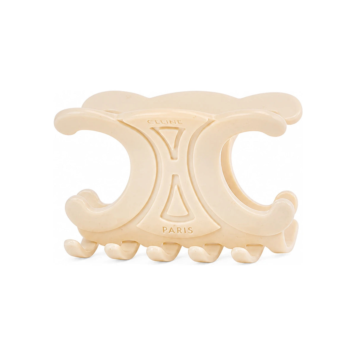 CELINE Large Ivory Acetate Hair Claw Clip 46Y856IAS 01AV