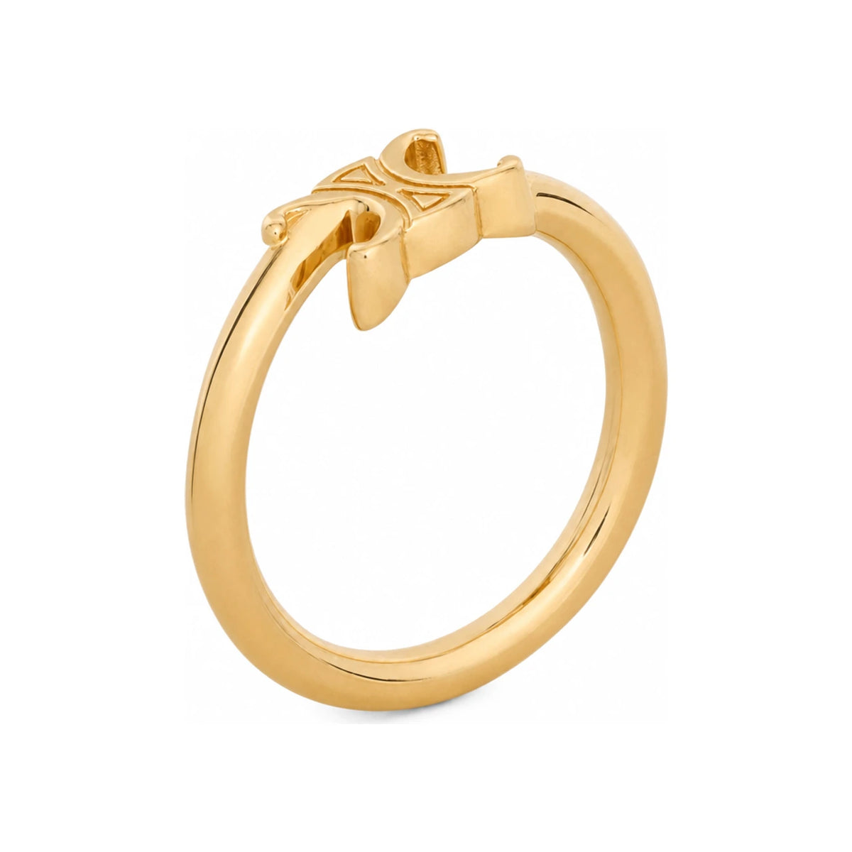 CELINE Triomphe Asymmetric Ring Gold Finish Brass 460PP6BRA 35OR