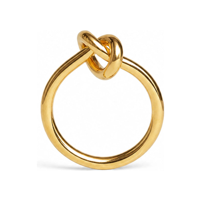 CELINE Brass Gold Knot Ring 46N636BRA 35OR