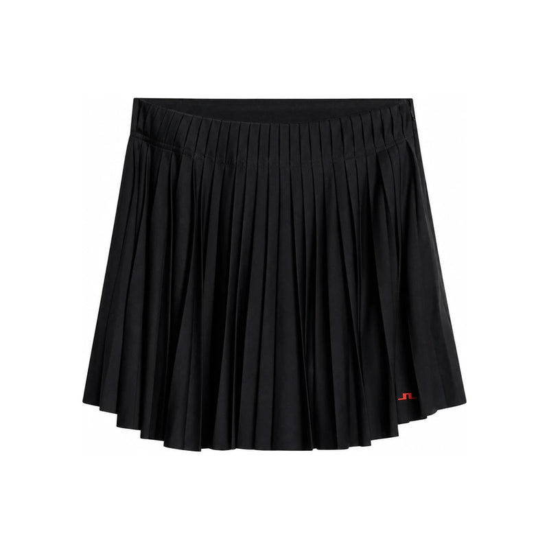 J LINDEBERG Black Pleated Logo Mini Skirt