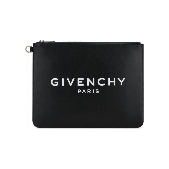 GIVENCHY Black Leather Unisex Clutch Bag