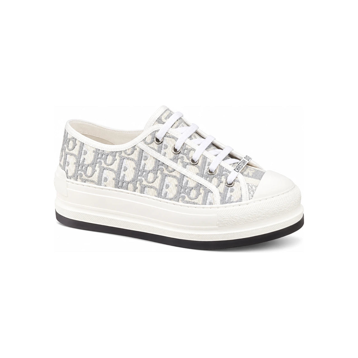 DIOR Stone Gray Walk’n’Dior Platform Sneakers Dior Oblique Cotton