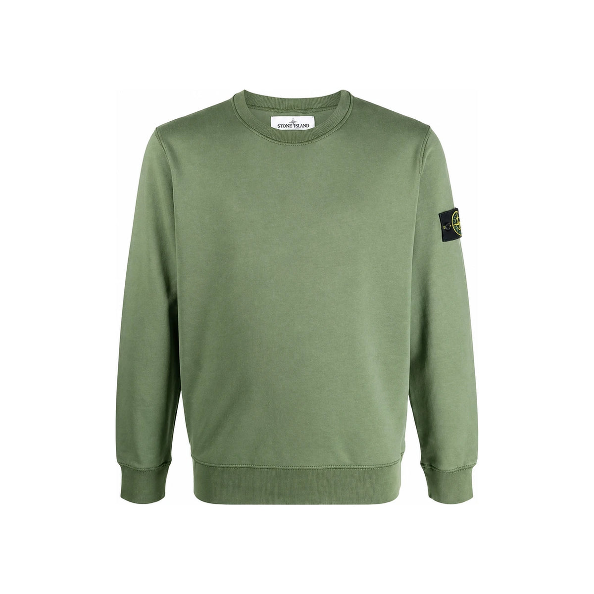 STONE ISLAND Khaki Badge Crewneck Sweatshirt