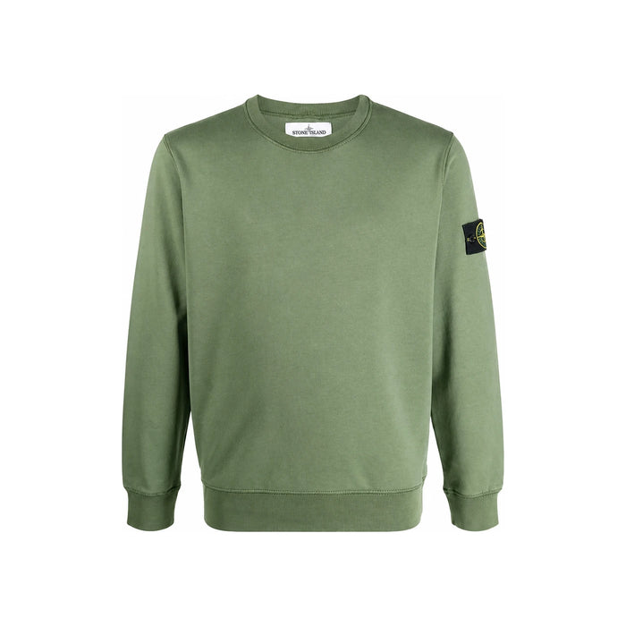 STONE ISLAND Khaki Badge Crewneck Sweatshirt