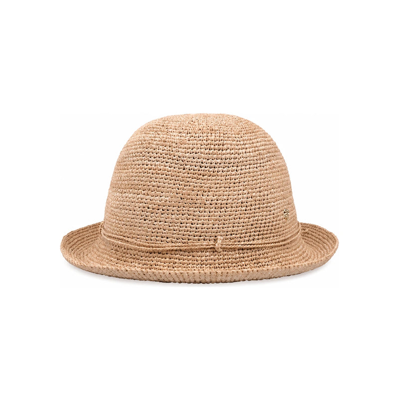 HELEN KAMINSKI Natural Metal Logo Villa 6 Cloche Bucket Hat HAT50136 NA