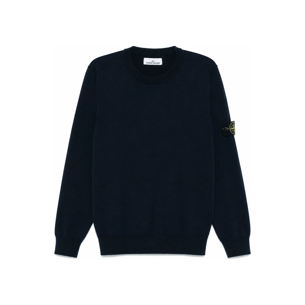 STONE ISLAND Small Roll Detail Crewneck Sweater Black Men's Top