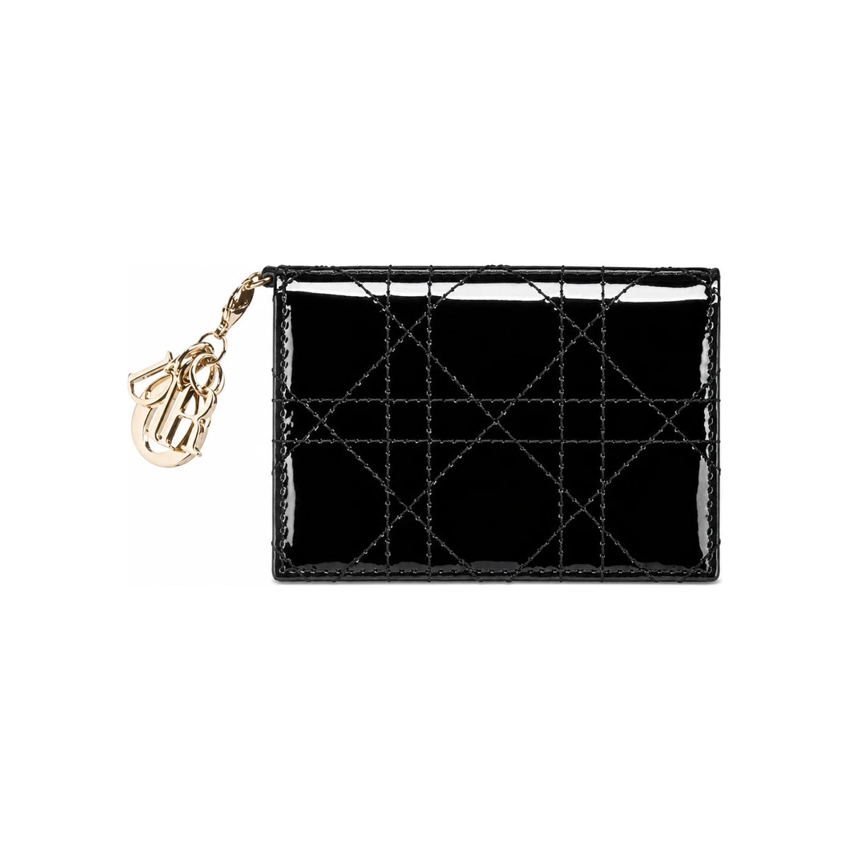 DIOR Lady Dior Cannage Patent Leather Flap Card Holder S0011OVRB