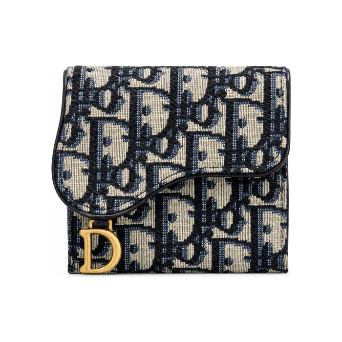 DIOR Oblique Jacquard Saddle Lotus Compact Wallet S5652CTZQ