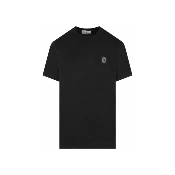 STONE ISLAND Chest Logo Patch Short Sleeve T-Shirt Black Men