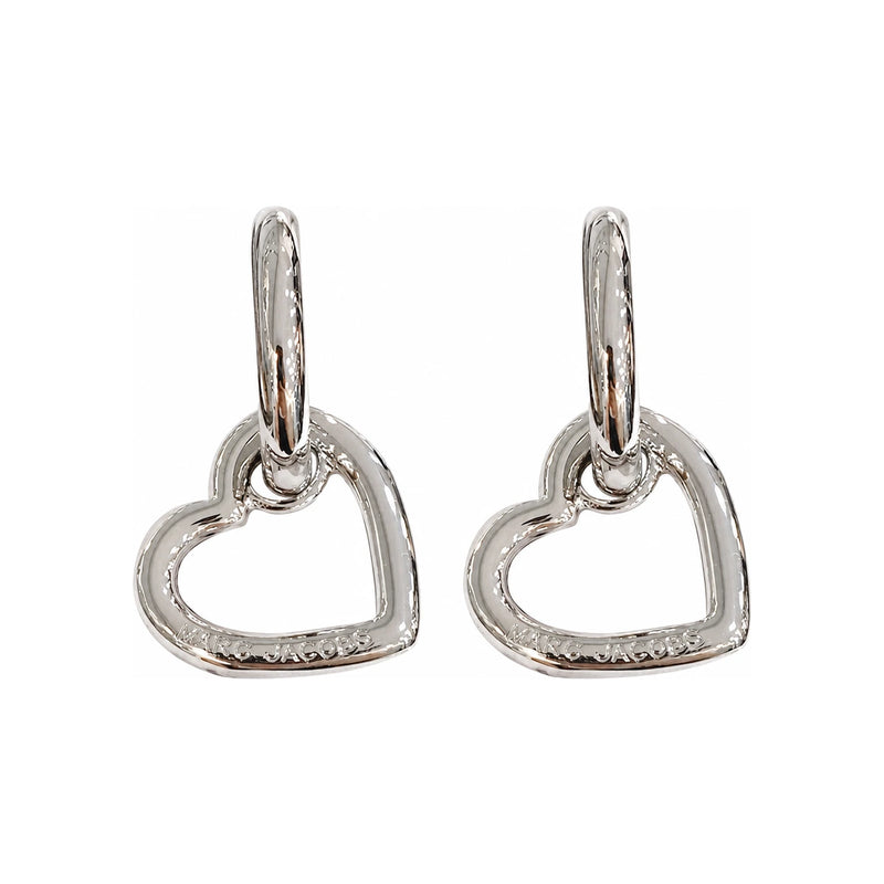 Marc Jacobs Double Heart Hoop Earrings Gold-Tone Unisex Jewelry