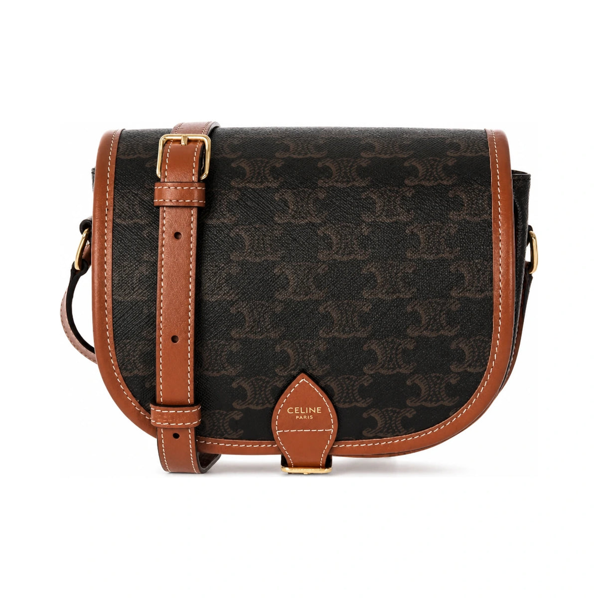 CELINE Triomphe Folco Medium Shoulder Bag