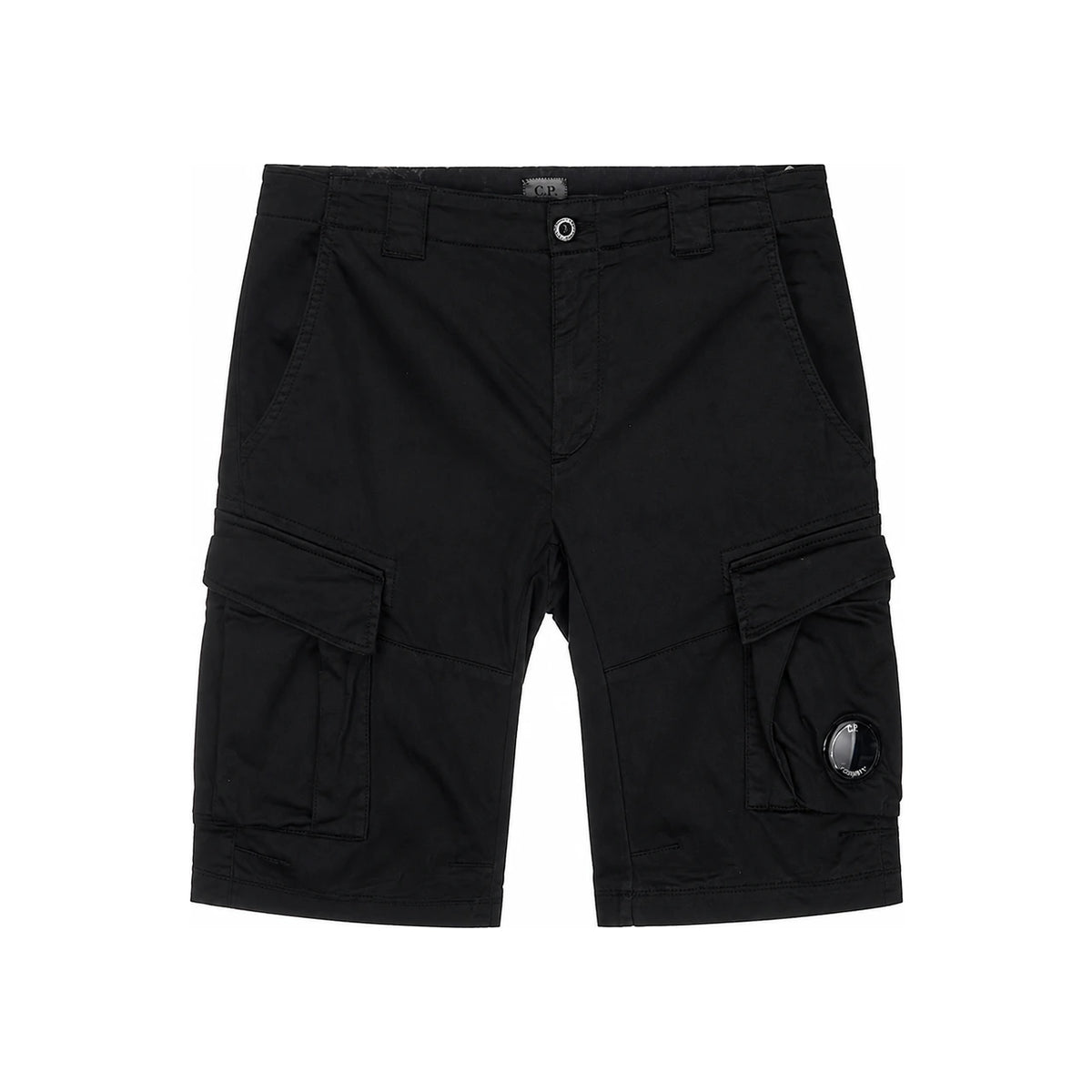 CP Company Lens Cargo Shorts Black Cotton Men’s