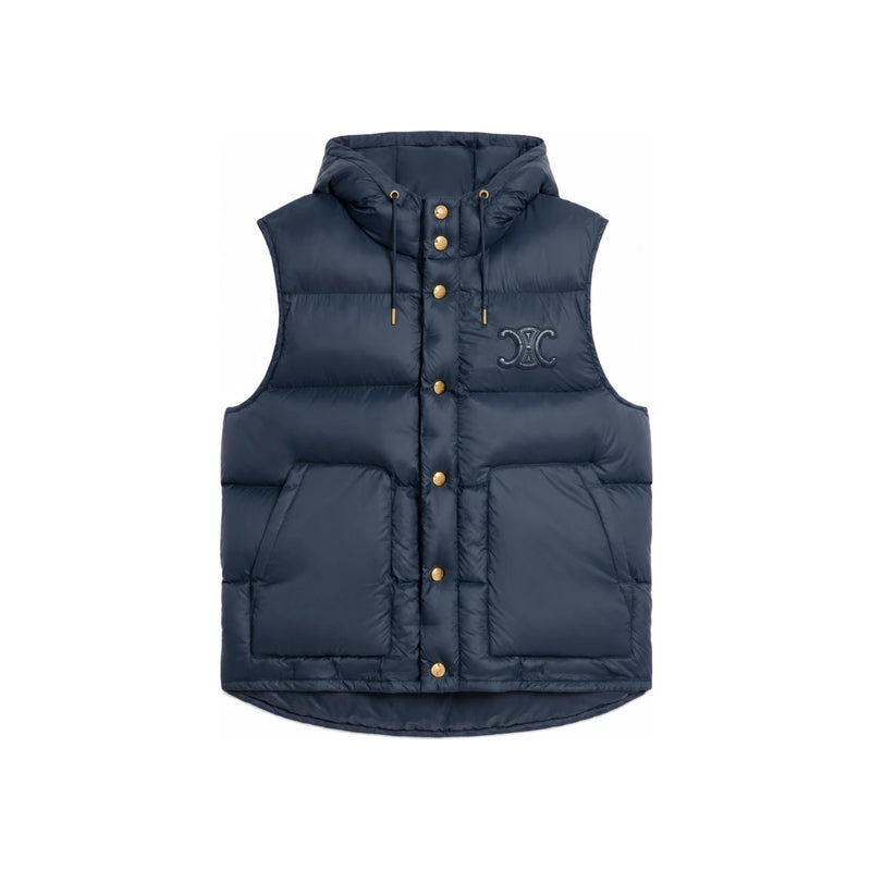 CELINE Triomphe Logo Sleeveless Down Gilet Puffer Vest