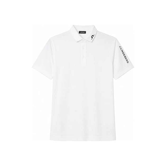 J LINDEBERG Tour Tech Embroidered Logo Polo Shirt White