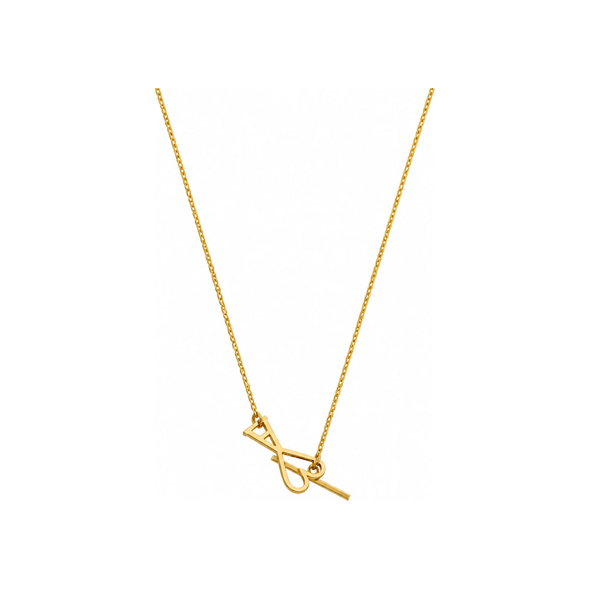 AMI Heart Logo Two-in-One Chain Necklace UJW918 361 902