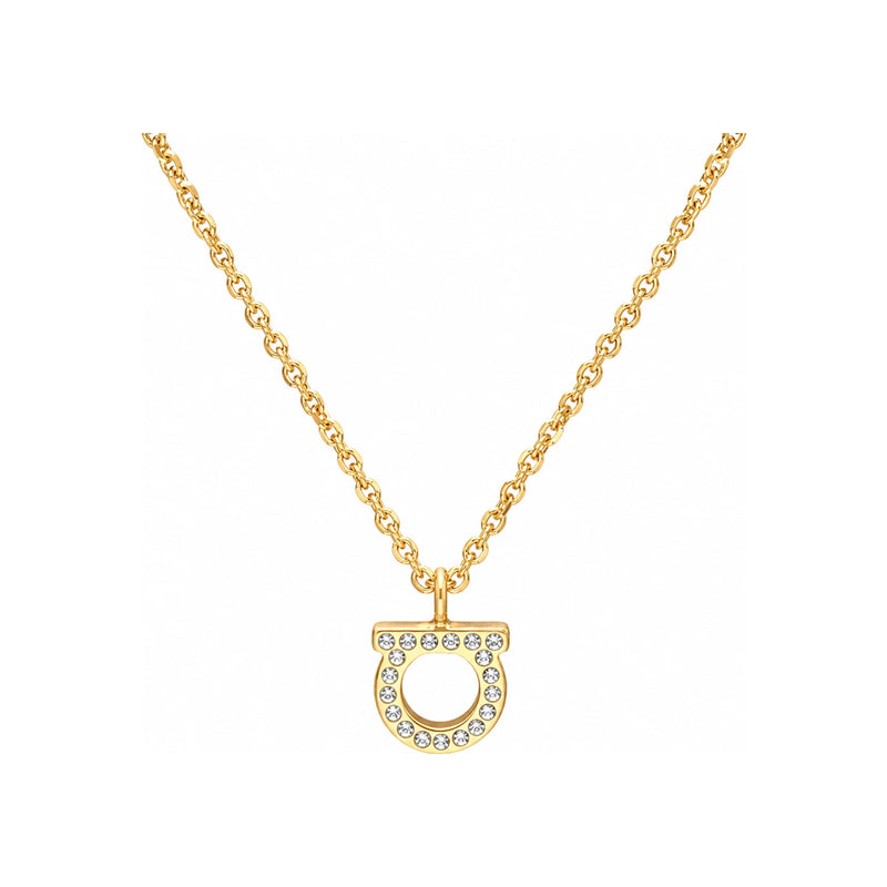 Ferragamo Gancini Crystal Pendant Necklace for Women 76 0131 001 0696654