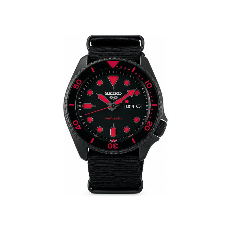 Seiko Men’s Red Black Automatic NATO Fabric Watch SRPD83K1