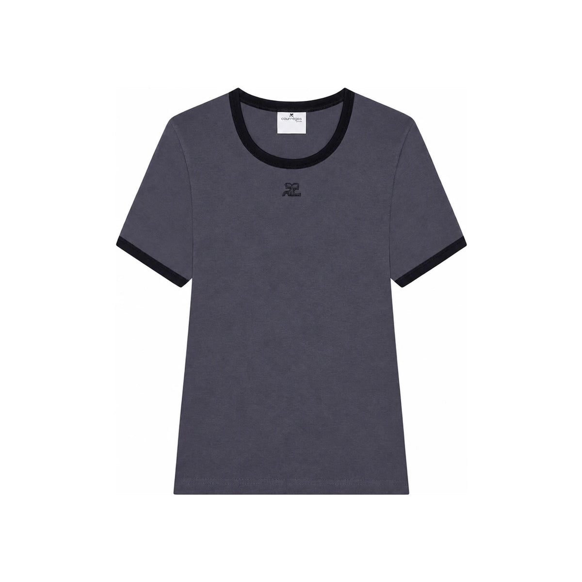 courreges Logo Heritage Contrast Short Sleeve T-Shirt 125JTS017JS0203 B155