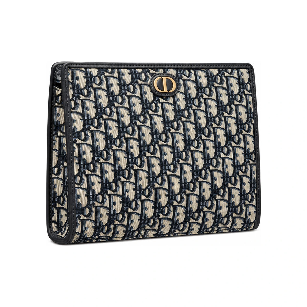 DIOR Oblique Jacquard Montaigne Clutch Beige Blue Pouch