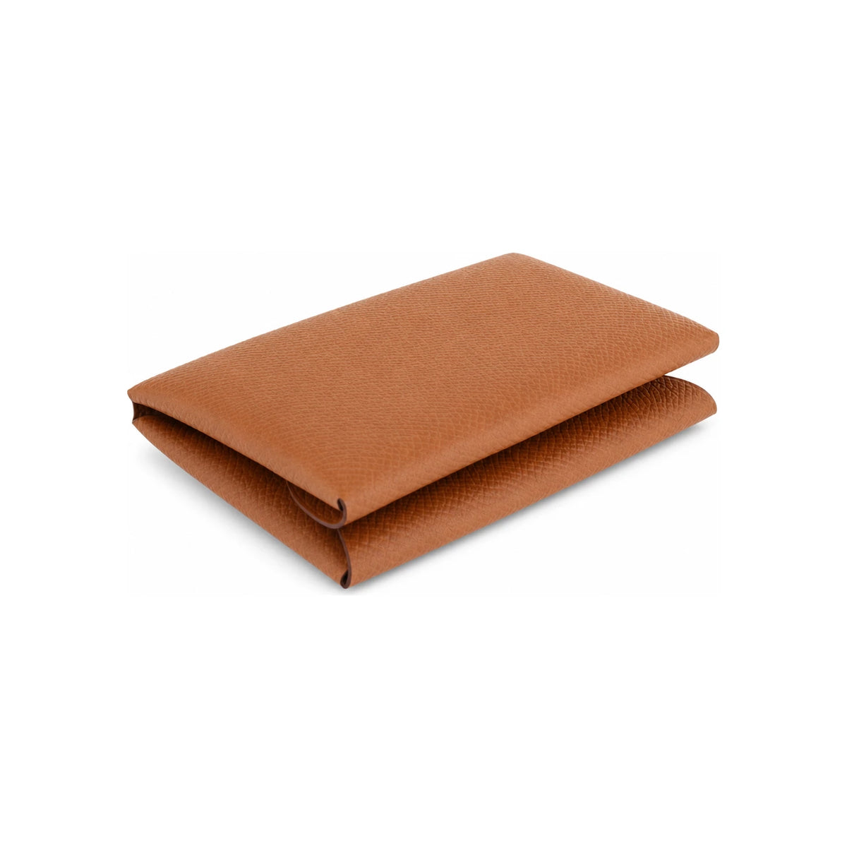 HERMES Calvi Duo Card Holder Gold Leather Card Wallet