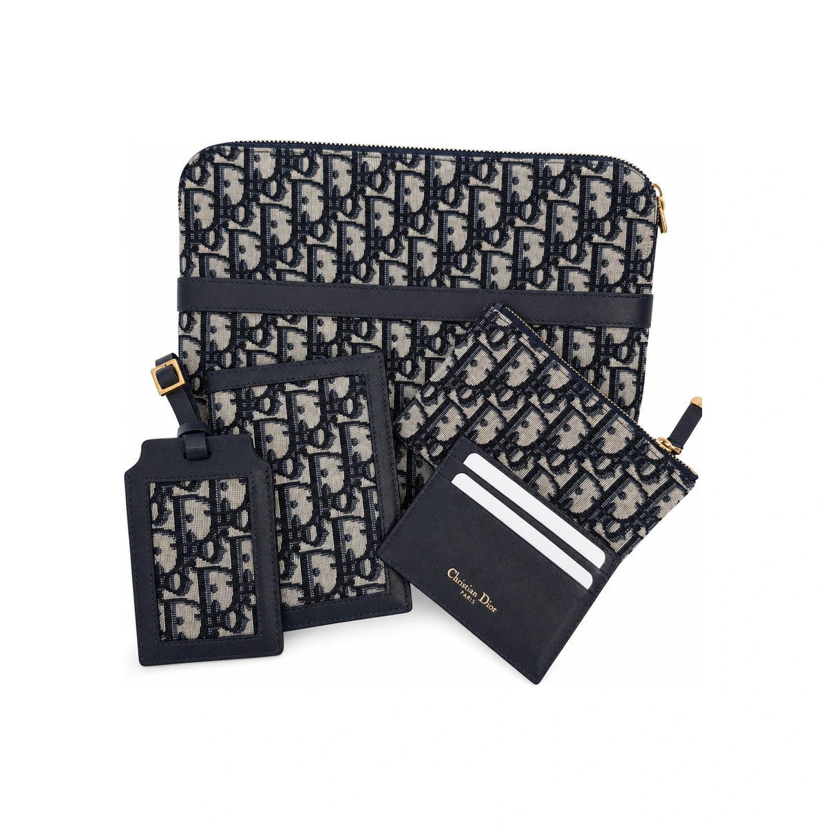 DIOR Oblique Canvas Travel Kit Suede Clutch Bag Pouch
